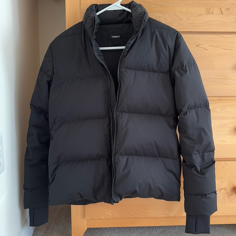 Theory Stand-Collar Black Puffer Jacket